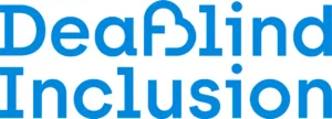 Deafblind Inclusion Schriftzug in Blau