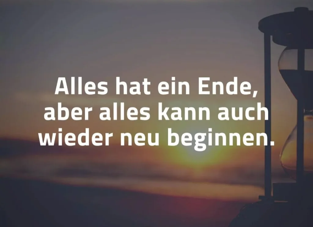 Motivationszitat mit Sonnenuntergang und Sanduhr